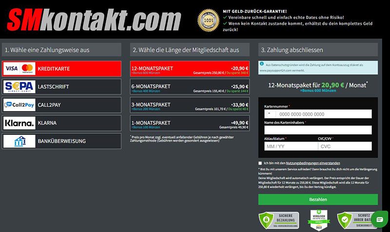 SMKontakt Kosten und Abonnements